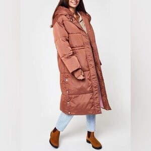 UGG Women's Long Brown Puffer Coat
